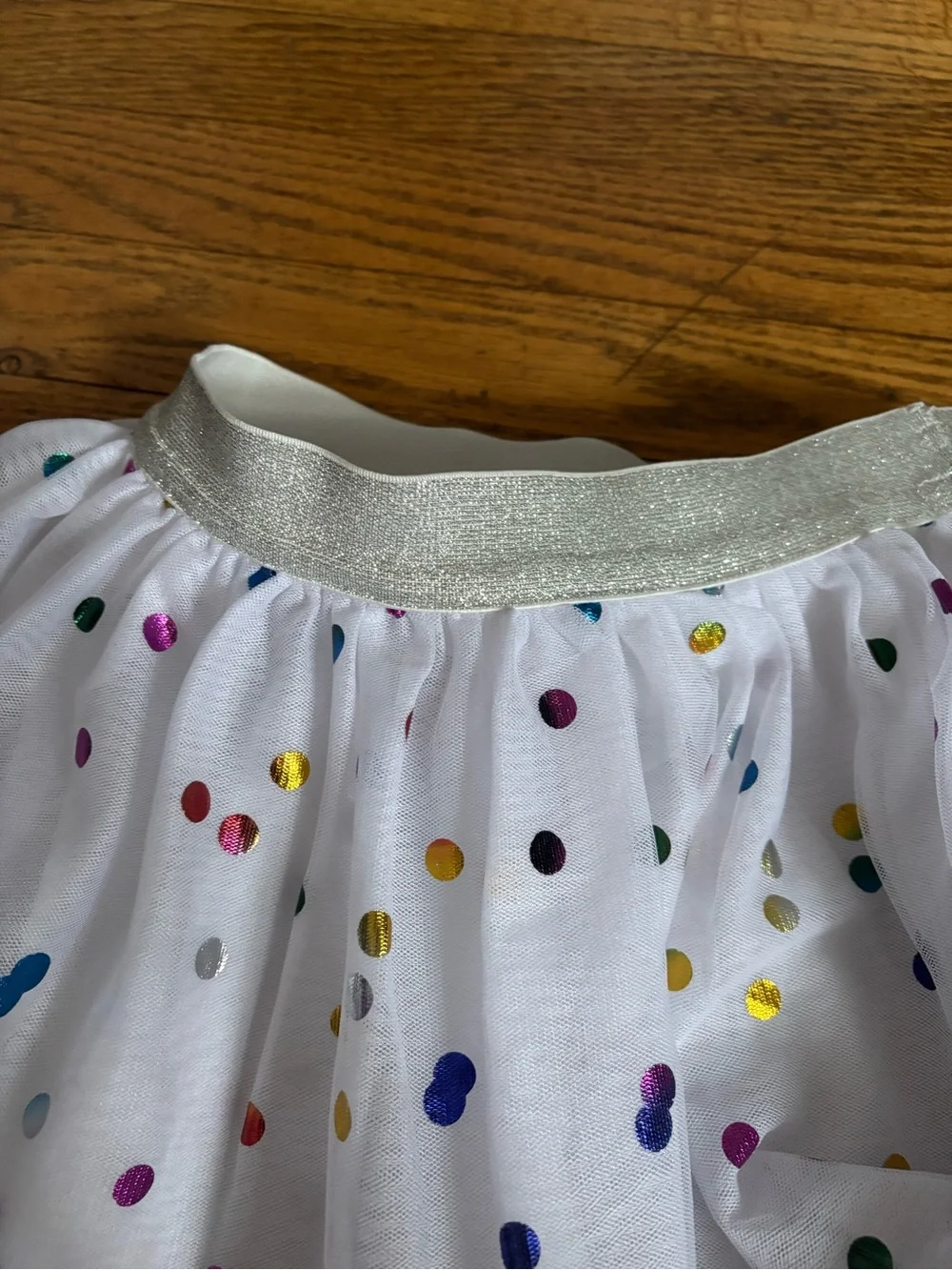 Sparkle Dot White Tulle Skirt for Girls